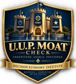 U.U.P. Moat Check™ — Decision Economy Institute logo